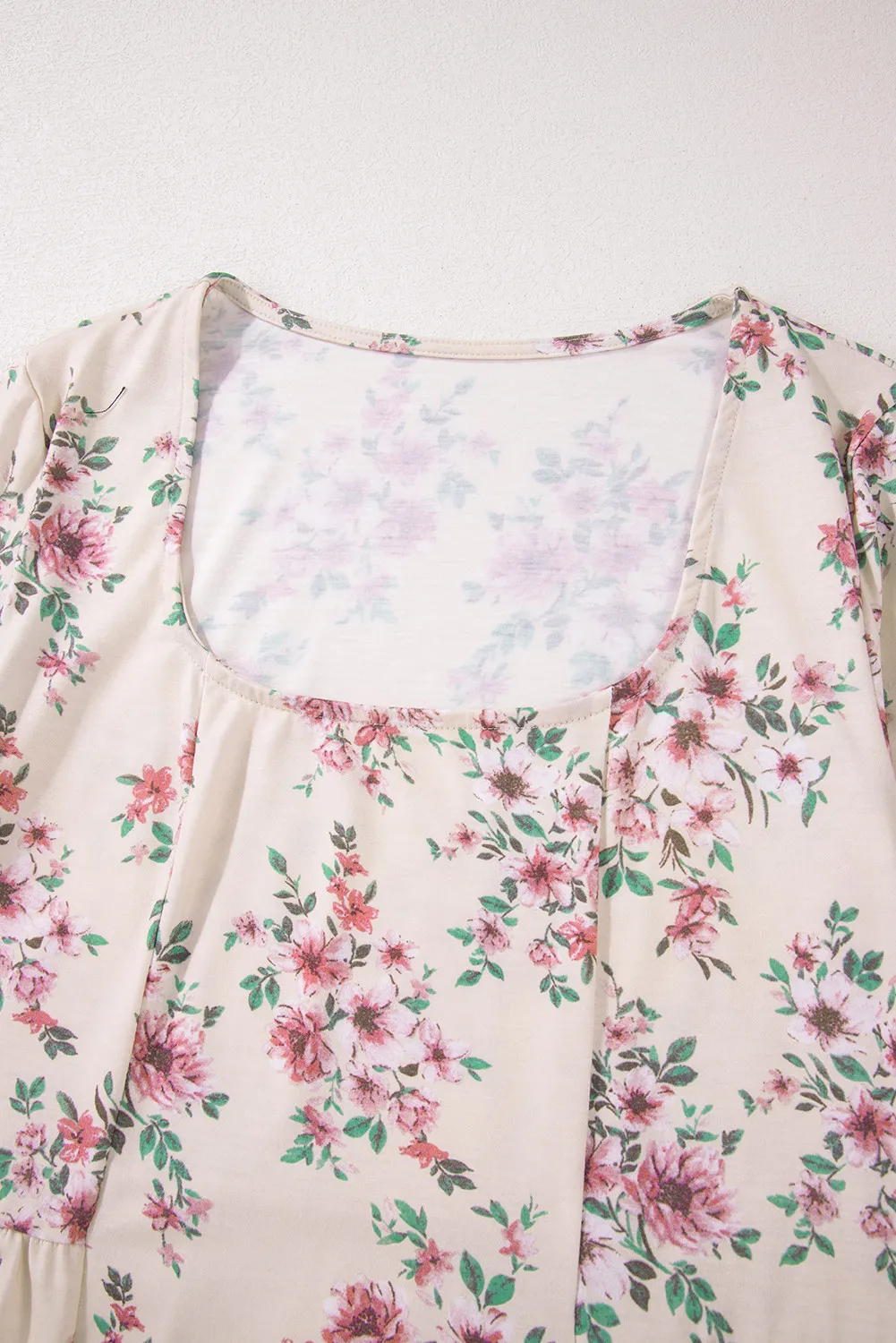 Printed Square Neck Long Sleeve Blouse, image 2