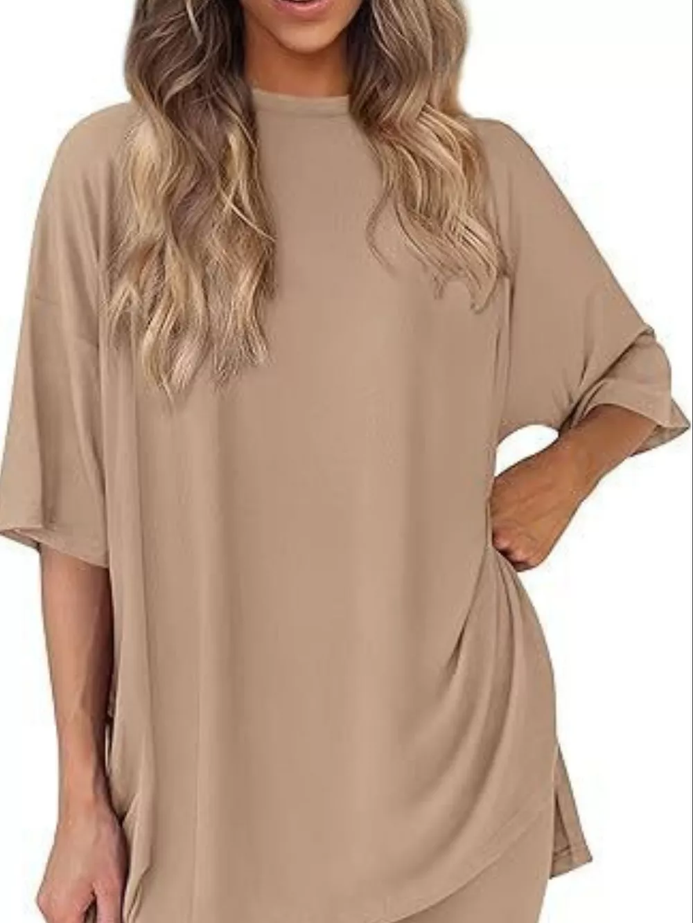 Full Size Half Sleeve T-Shirt and Shorts Set Plus Size, image 5