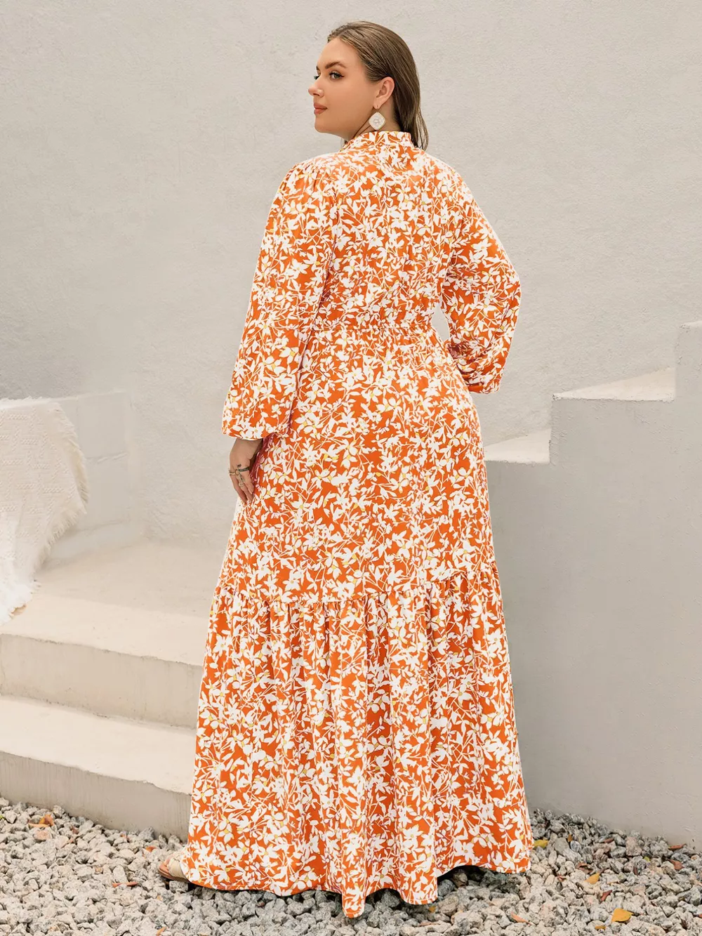 Plus Size Boho Floral Print Maxi Dress, image 2