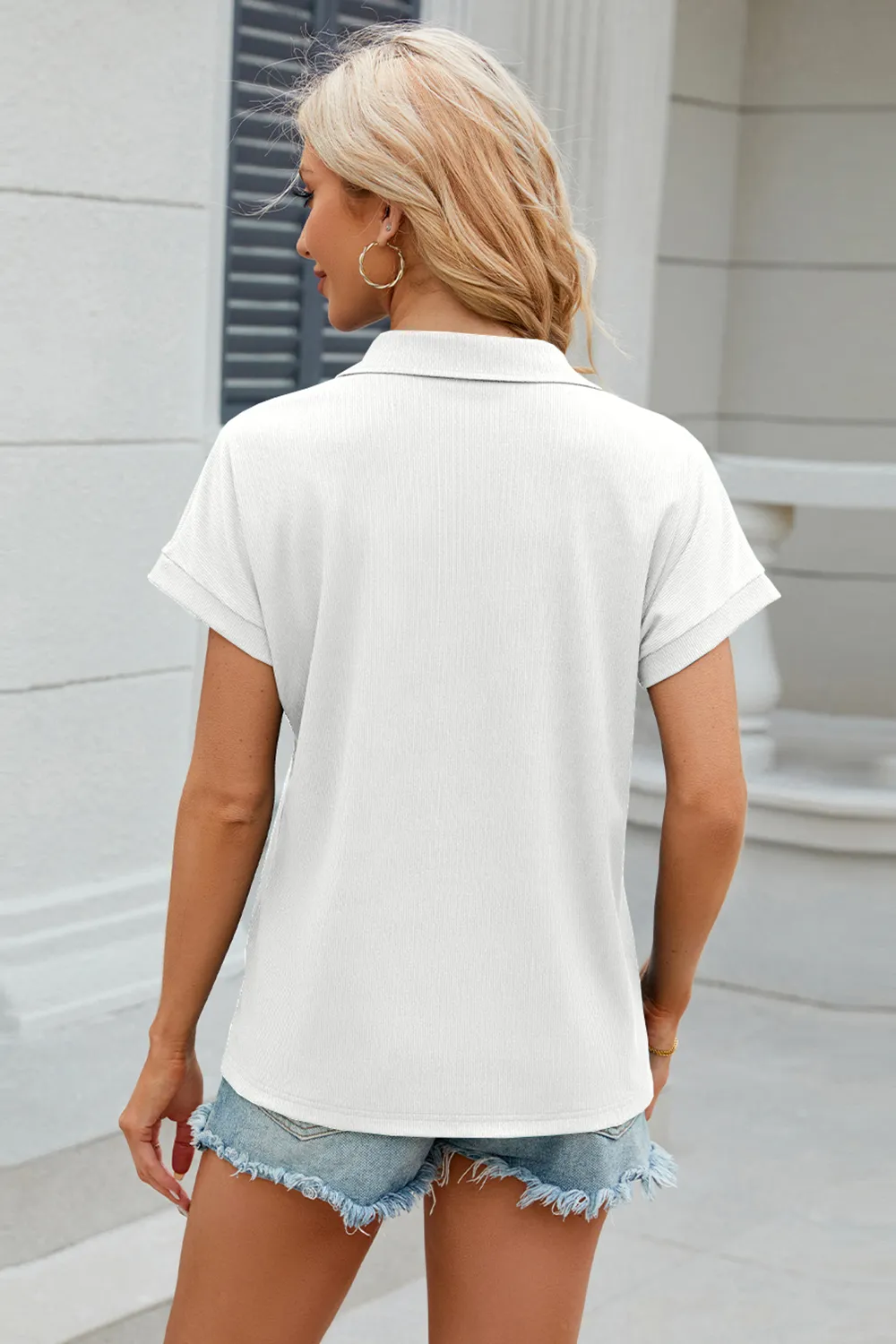 Johnny Collar Short Sleeve Blouse, image 16