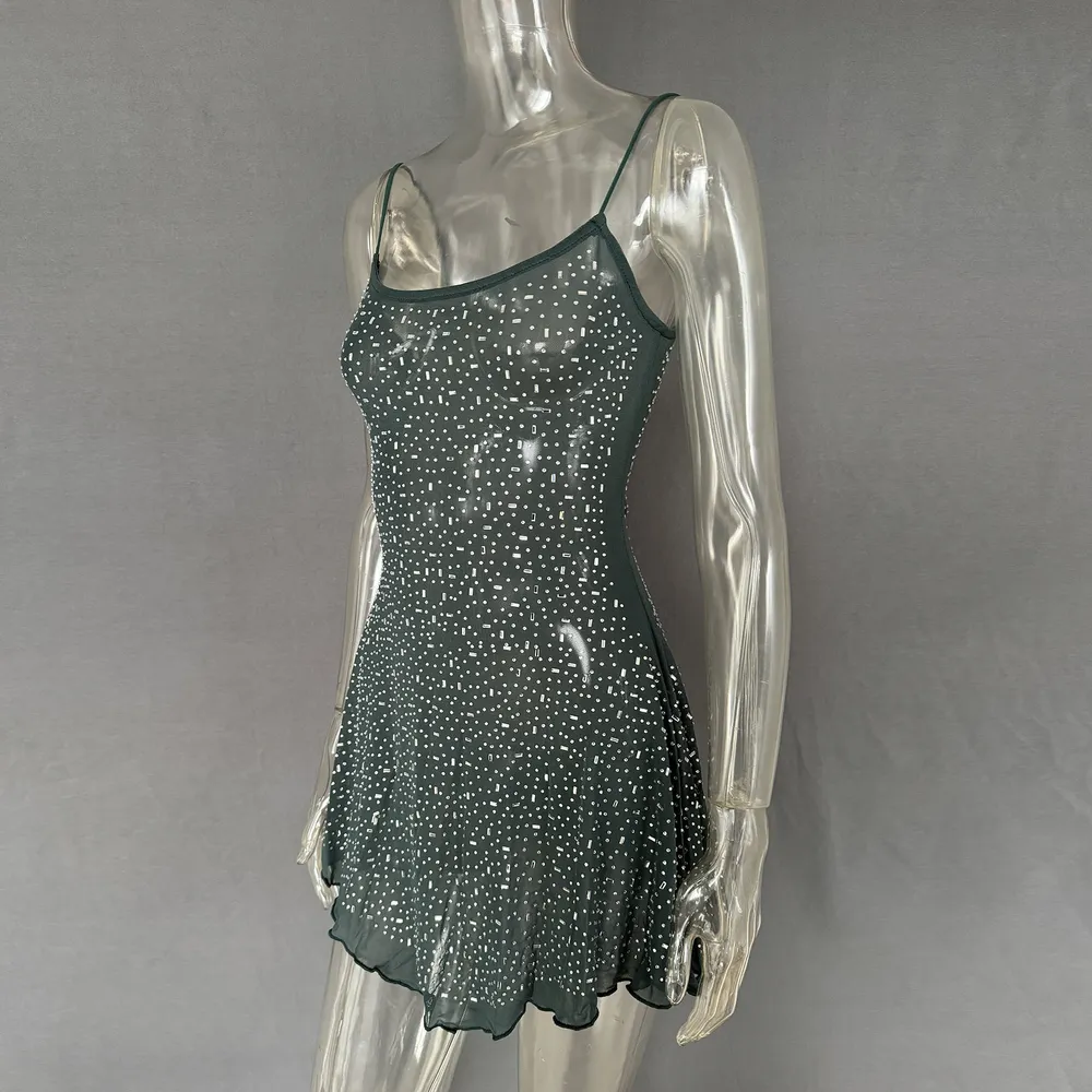 Rhinestone Decor Mini Cami Dress, image 4