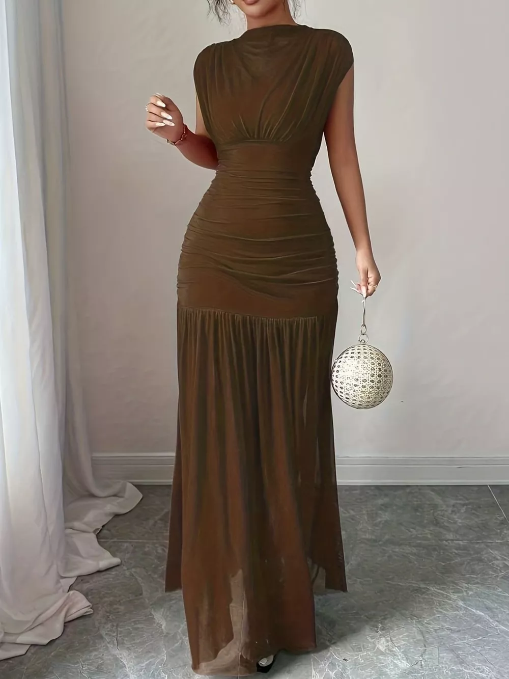 Ruched Bodycon Maxi Dress, image 2