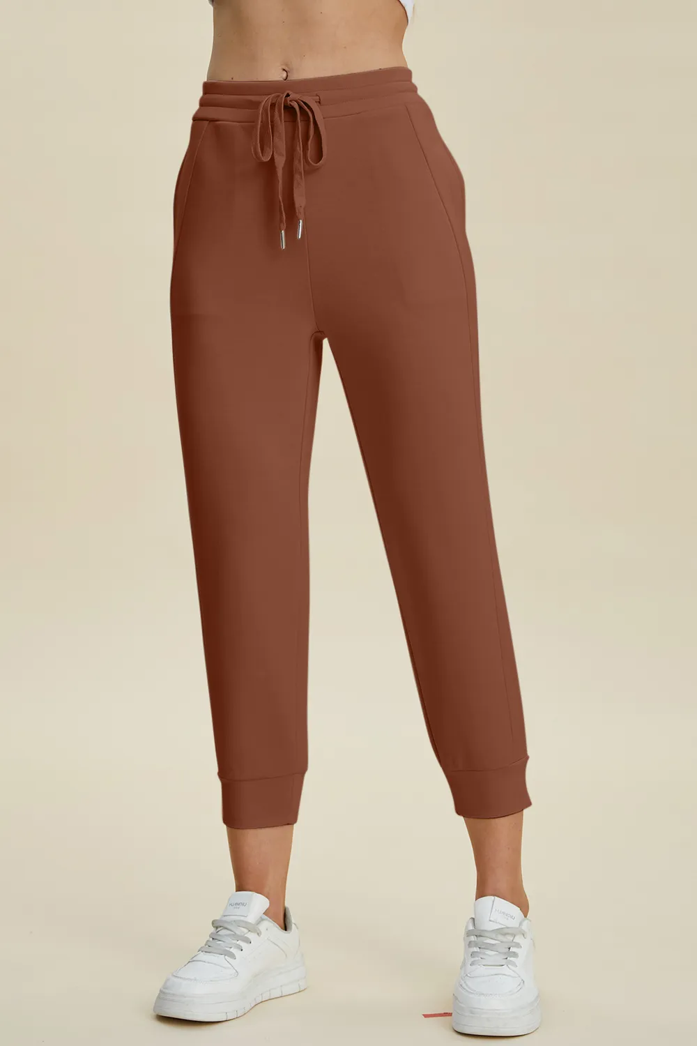 Full Size Air Scuba Drawstring High Waist Cropped Pants, image 3
