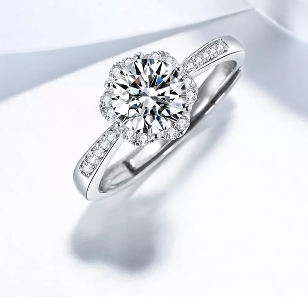 1 Carat Moissanite 925 Sterling Silver Ring, image 5