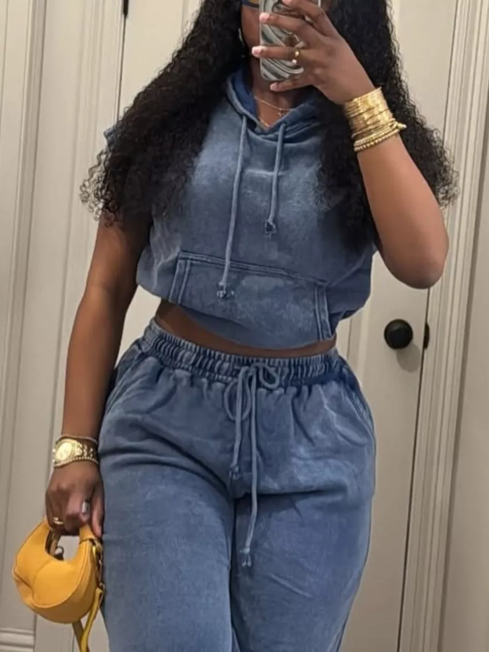 Hooded Crop Top and Shorts Set, image 6