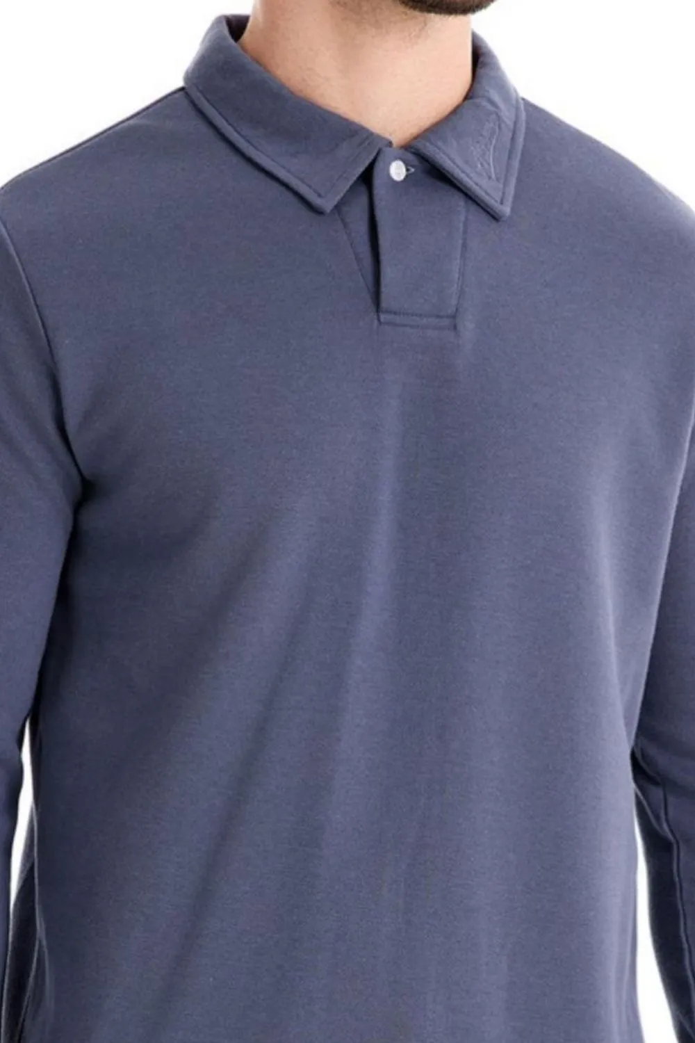 Men's Collared Neck Long Sleeve Polo, image 6