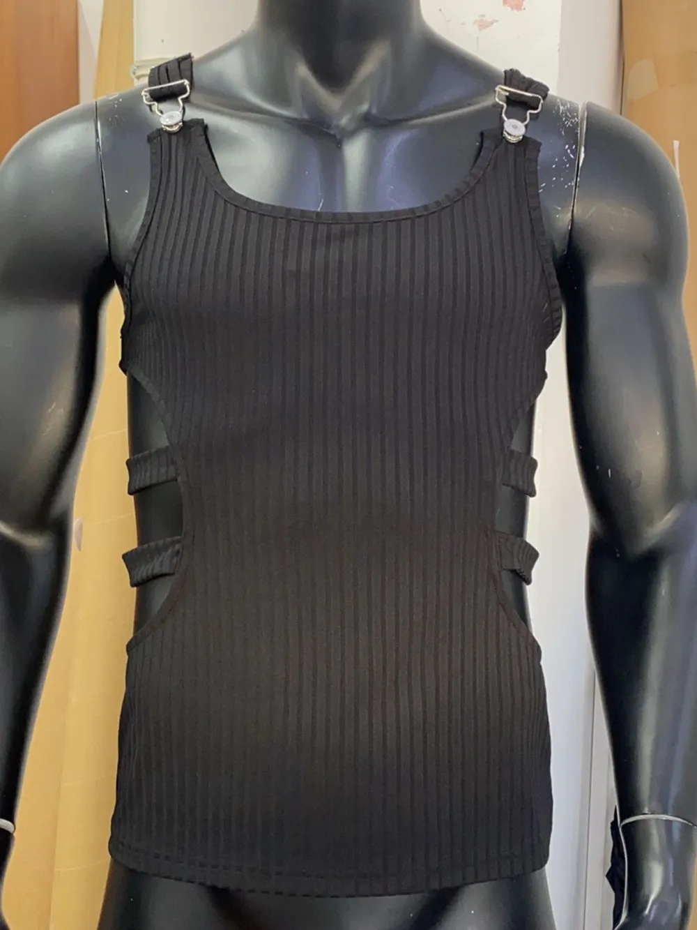 Men's Full Size Side Cutout Round Neck Tank Plus Size, image 4
