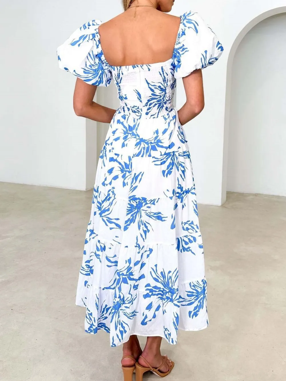 Off-Shoulder Floral Tiered Dress with Ruffle Details, image 6