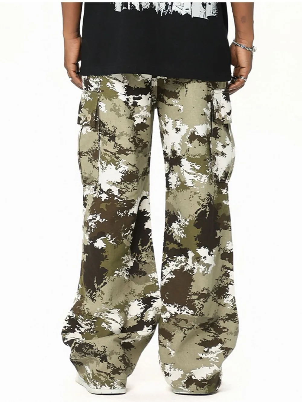 Men's Camouflage Cargo Wide Leg Pants, image 4