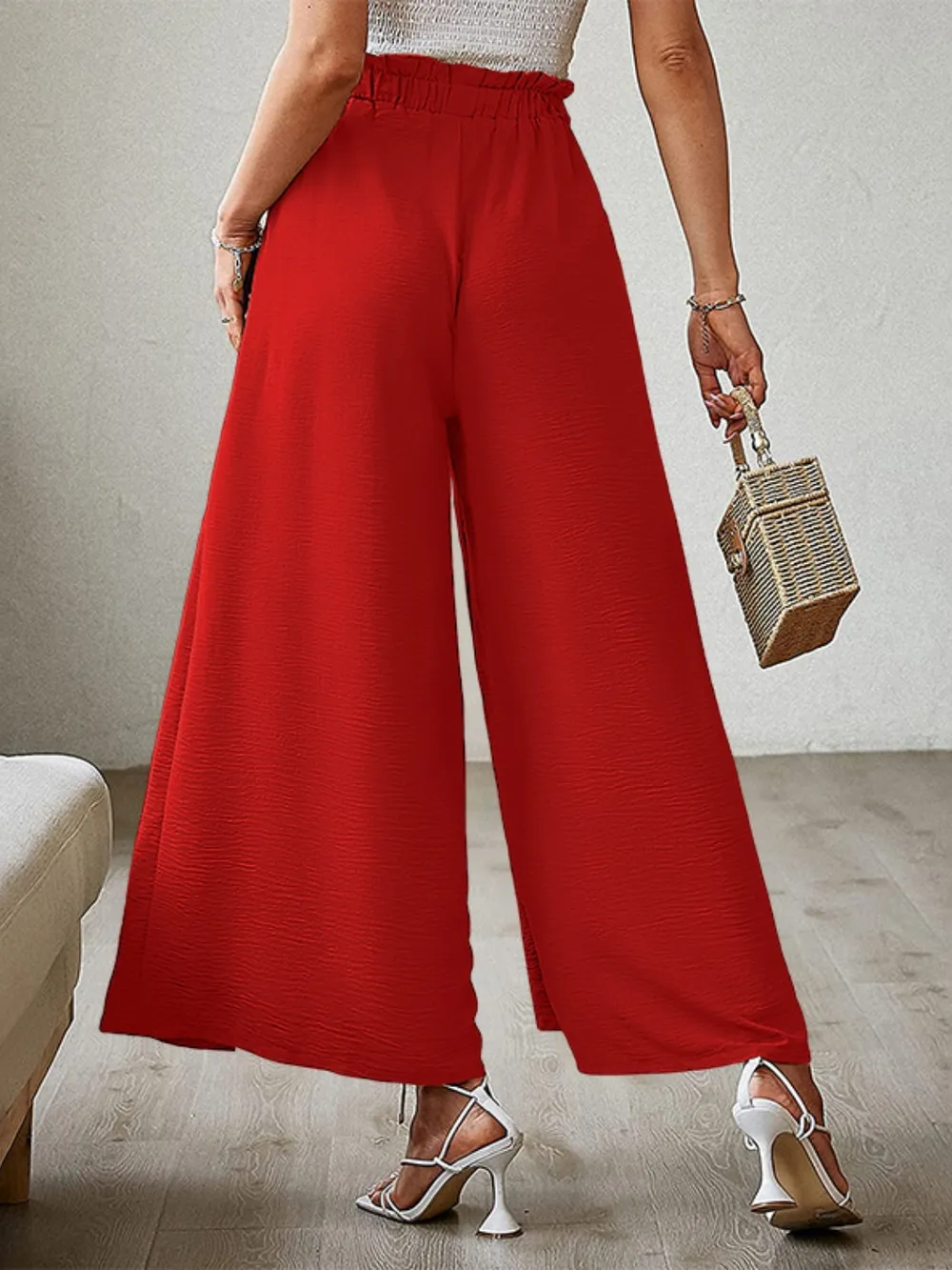 Tied Slit Wide Leg Pants, image 8