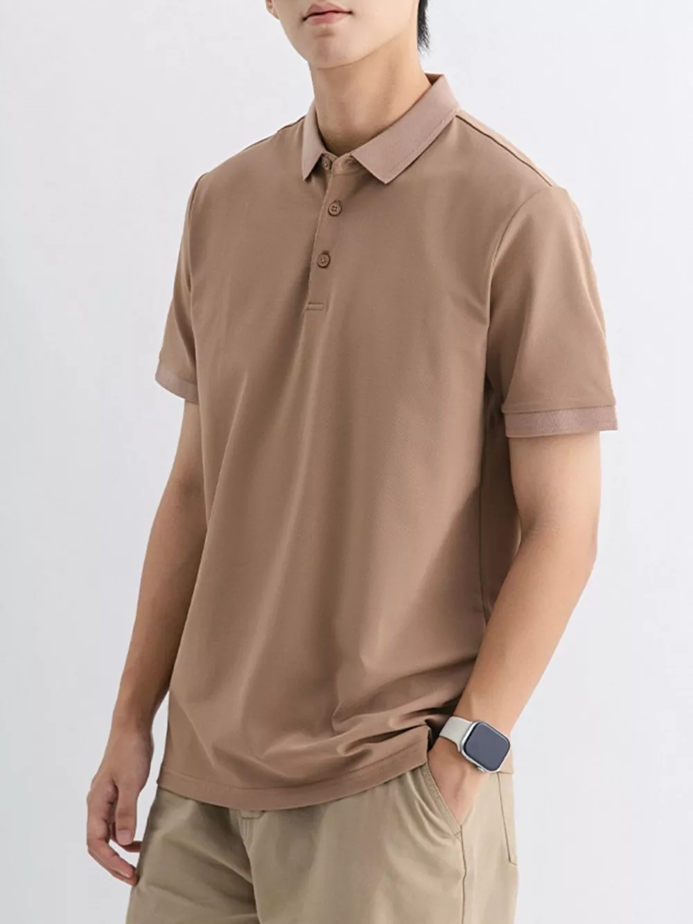 Men's Plus Size Solid Color Short Sleeve Polo, image 11