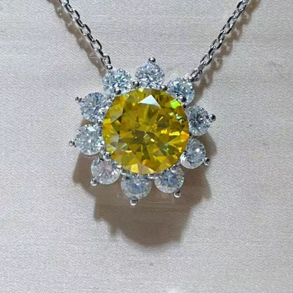 5 Carat Moissanite 925 Sterling Silver Pendant Necklace, image 2