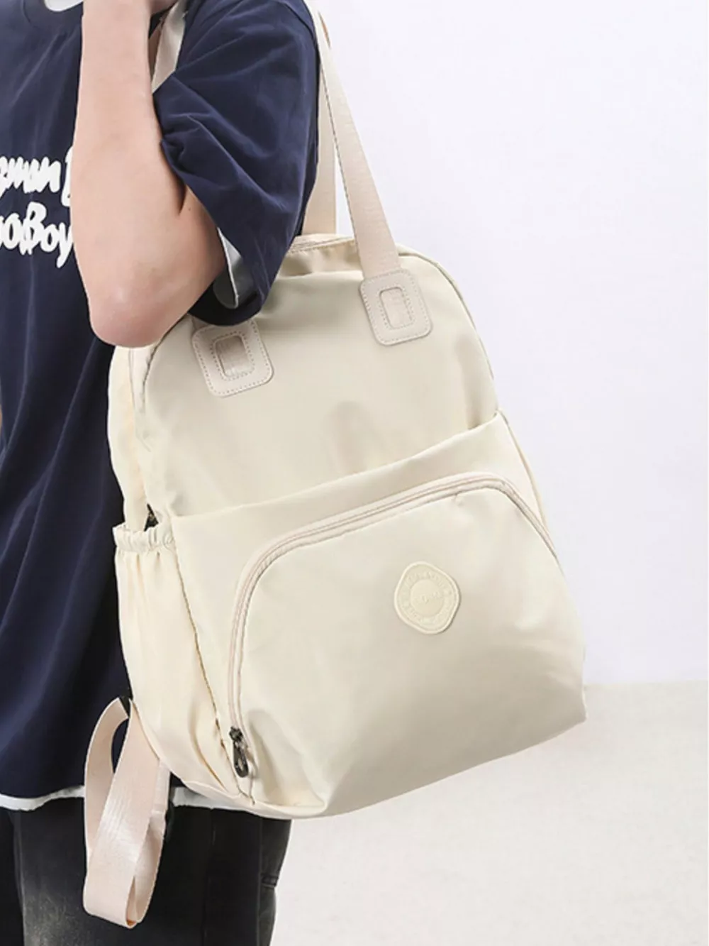 Lightweight Solid Color Backpack Bag, image 4