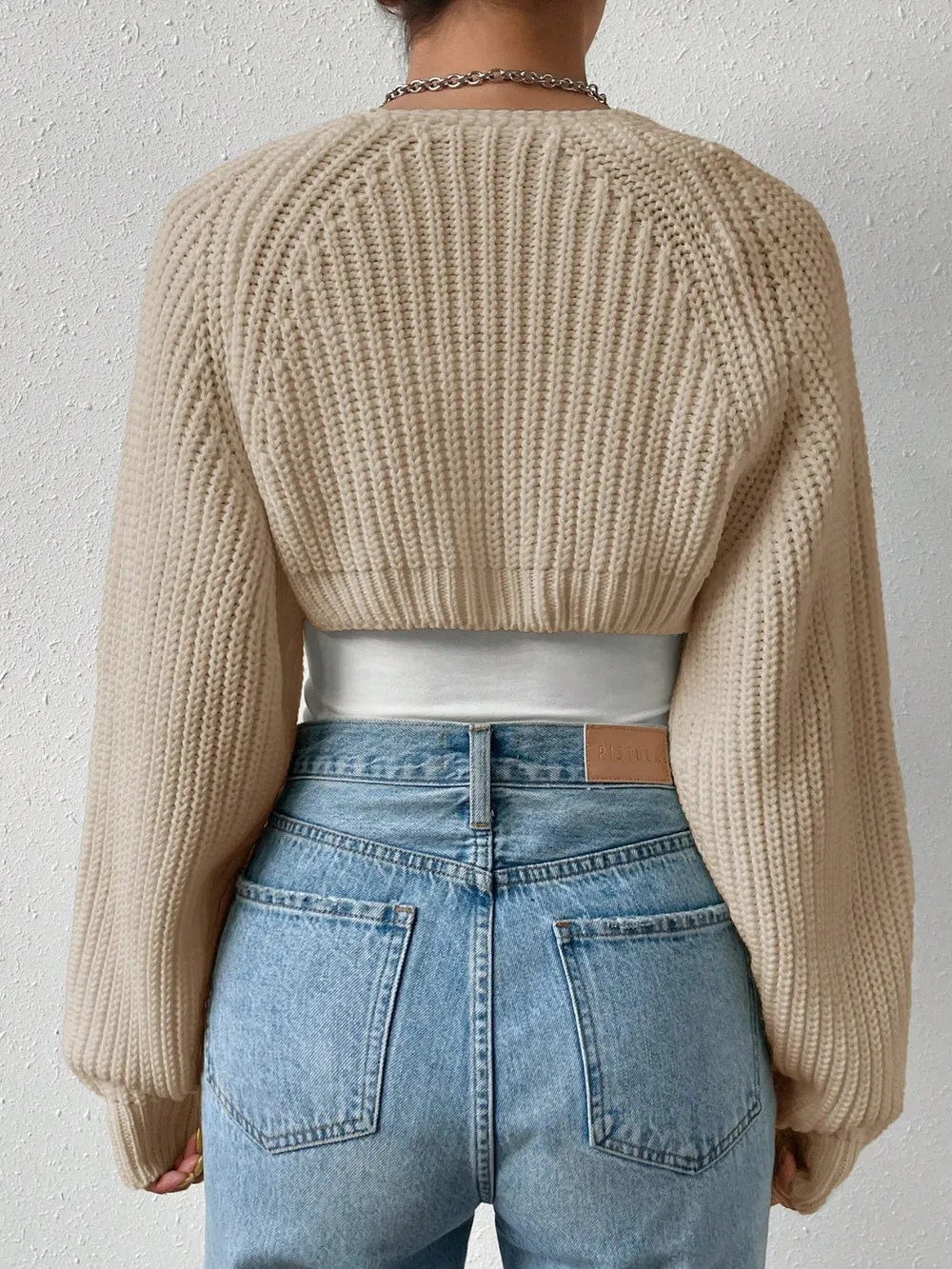 Open Front Long Sleeve Cropped Cardigan, image 2