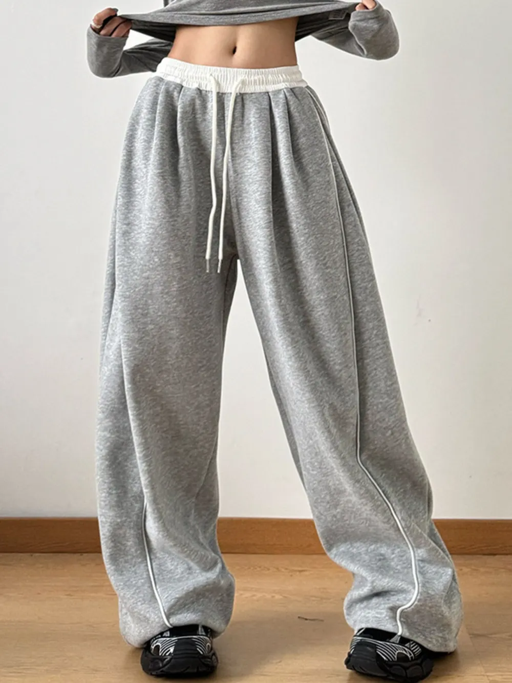 Drawstring Wide Leg Pants, image 3
