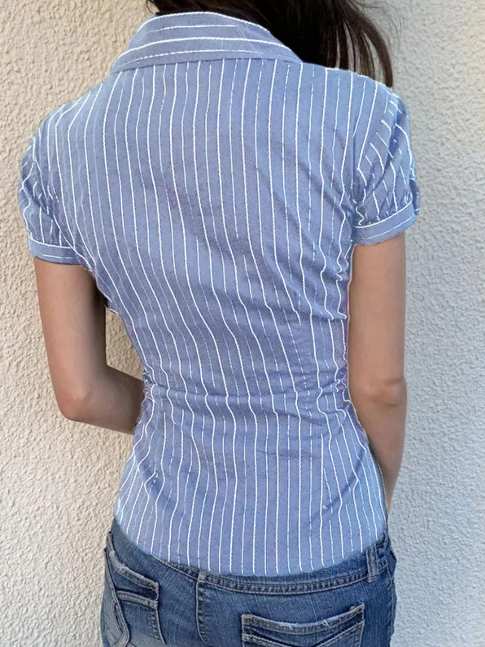 Striped Button-Down Collared Neck Shirt, image 6