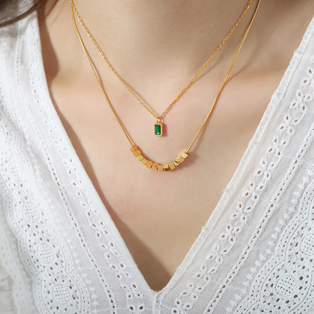 18K Gold-Plated Double-Layered Necklace, image 6