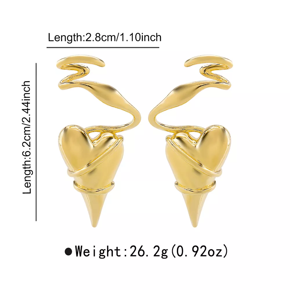 Heart-Shaped Twisted Wire Earrings, image 2