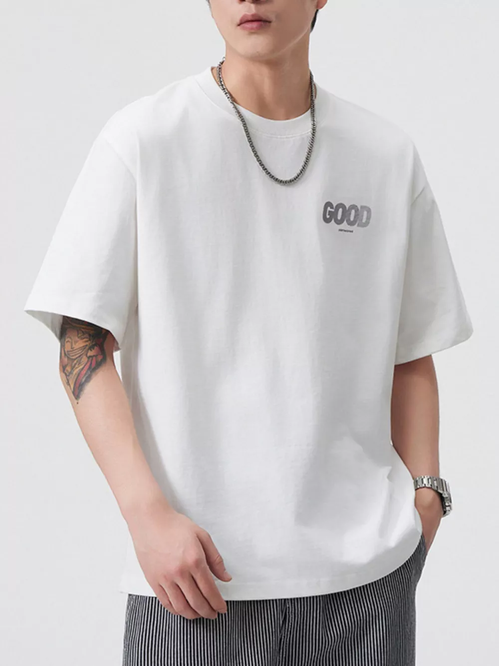 Men's Plus Size Round Neck Short Sleeve T-Shirt, image 6
