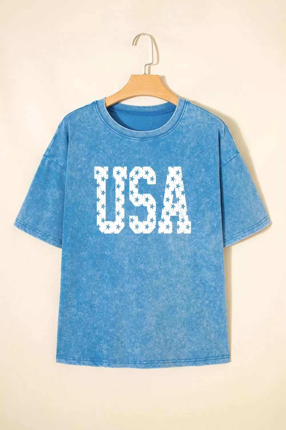 USA Star Print Acid Wash T-Shirt, image 4