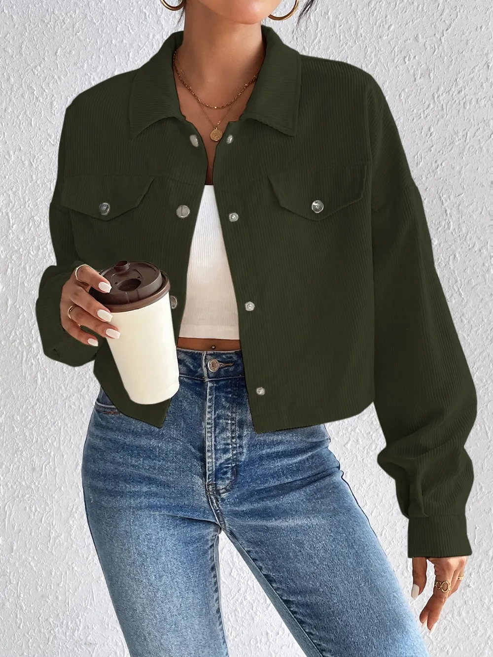 Snap Down Long Sleeve Jacket, image 2