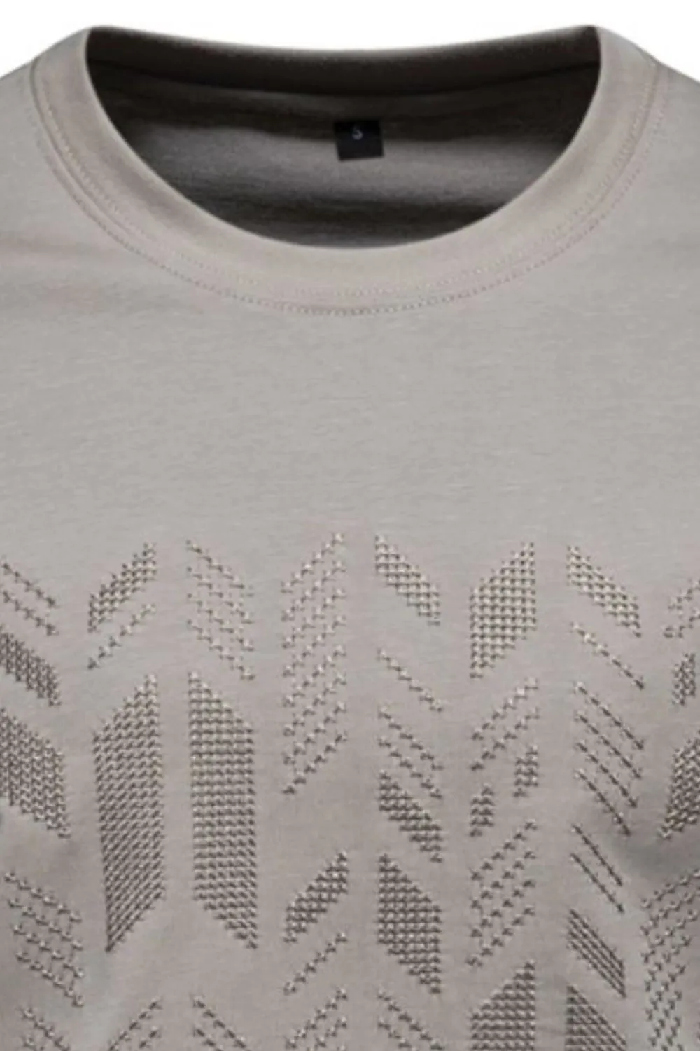 Men's Round Neck Geometric Embroidered T-Shirt, image 6