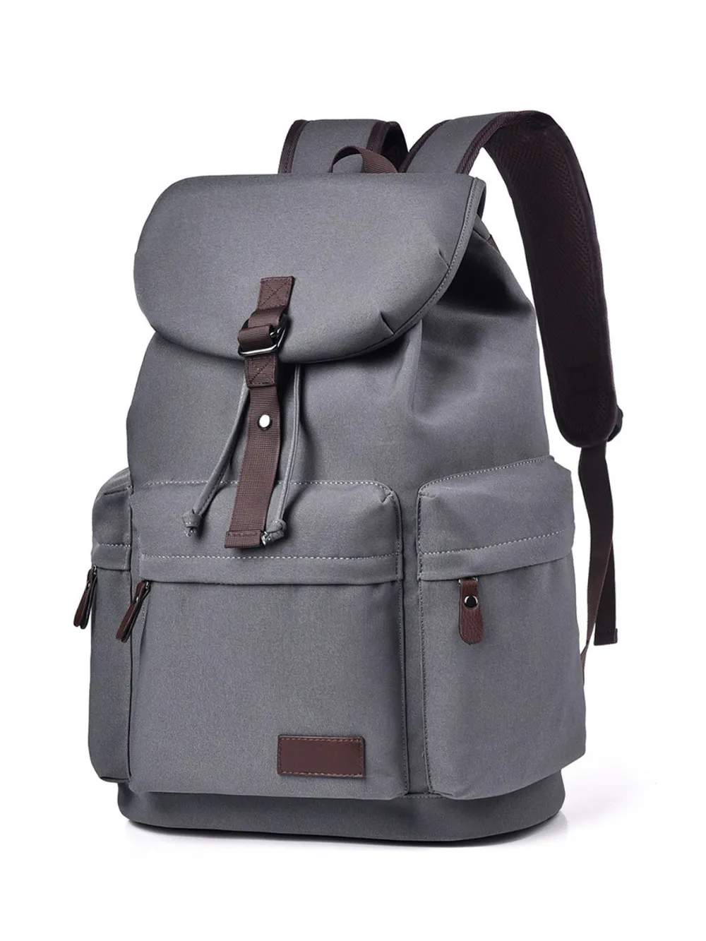 Multi Pockets Adjustable Strap Canvas Backpack Bag, image 7