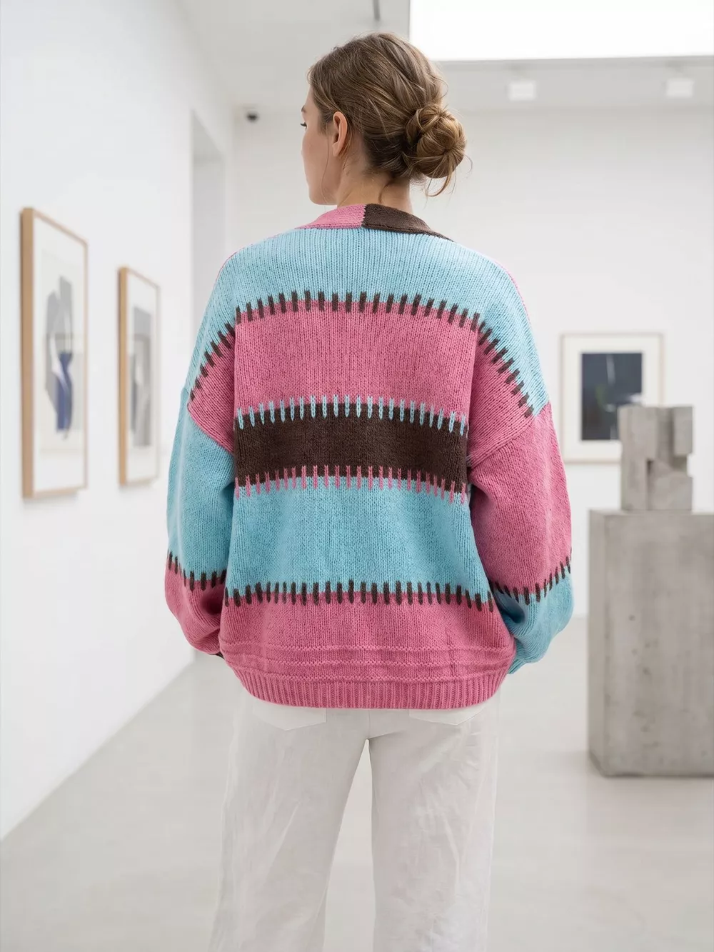 Color-Block V-Neck Cardigan, image 18