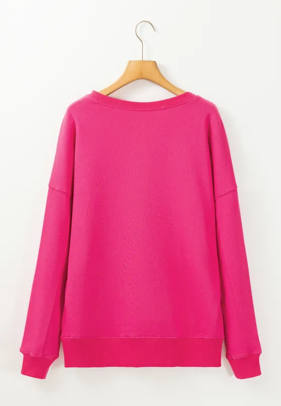 Solid Color Round Neck Long Sleeve Sweatshirt, image 15