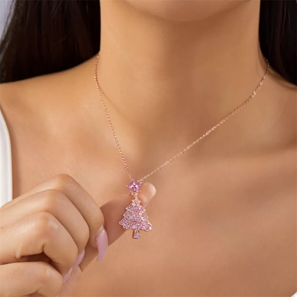 Christmas Tree Pendant Necklace, image 2