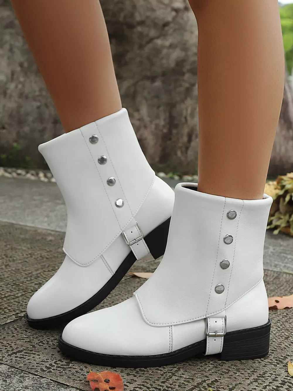 Buckle Block Heels Boots, image 8