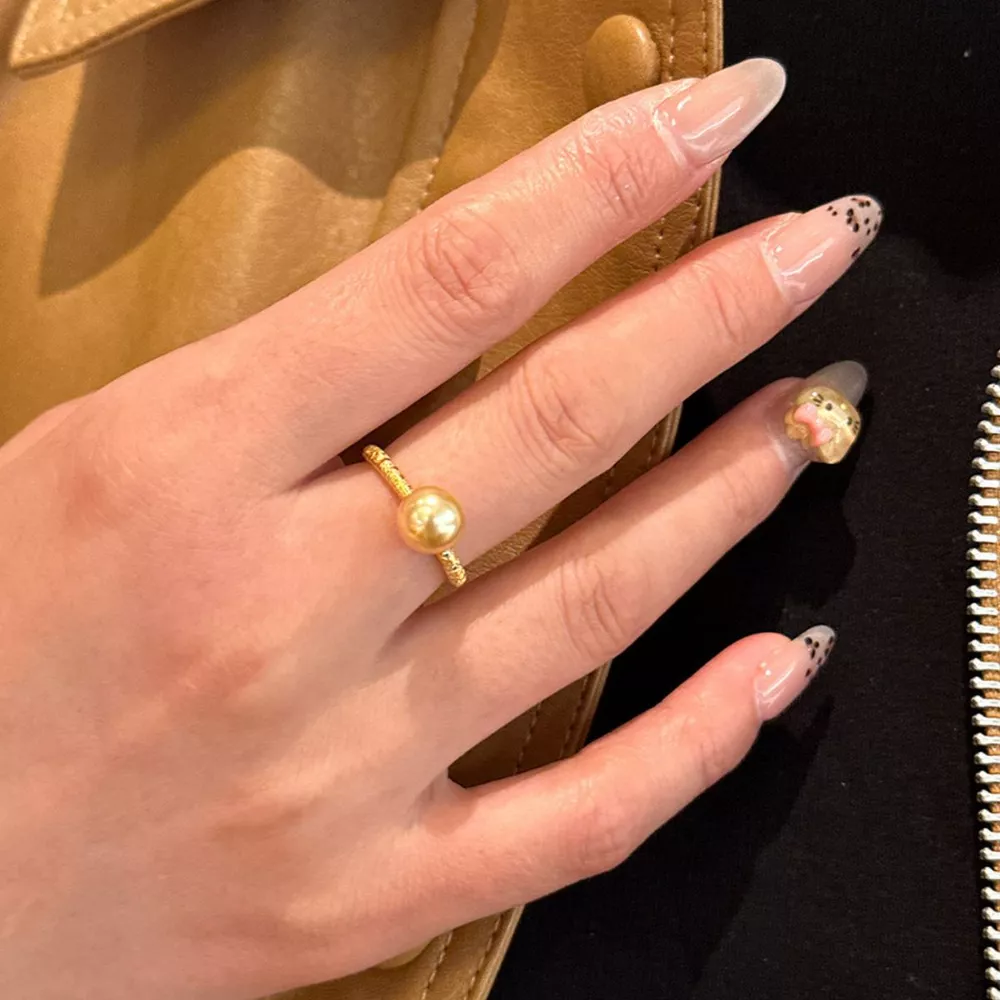 18K Gold-Plated Pearl Ring