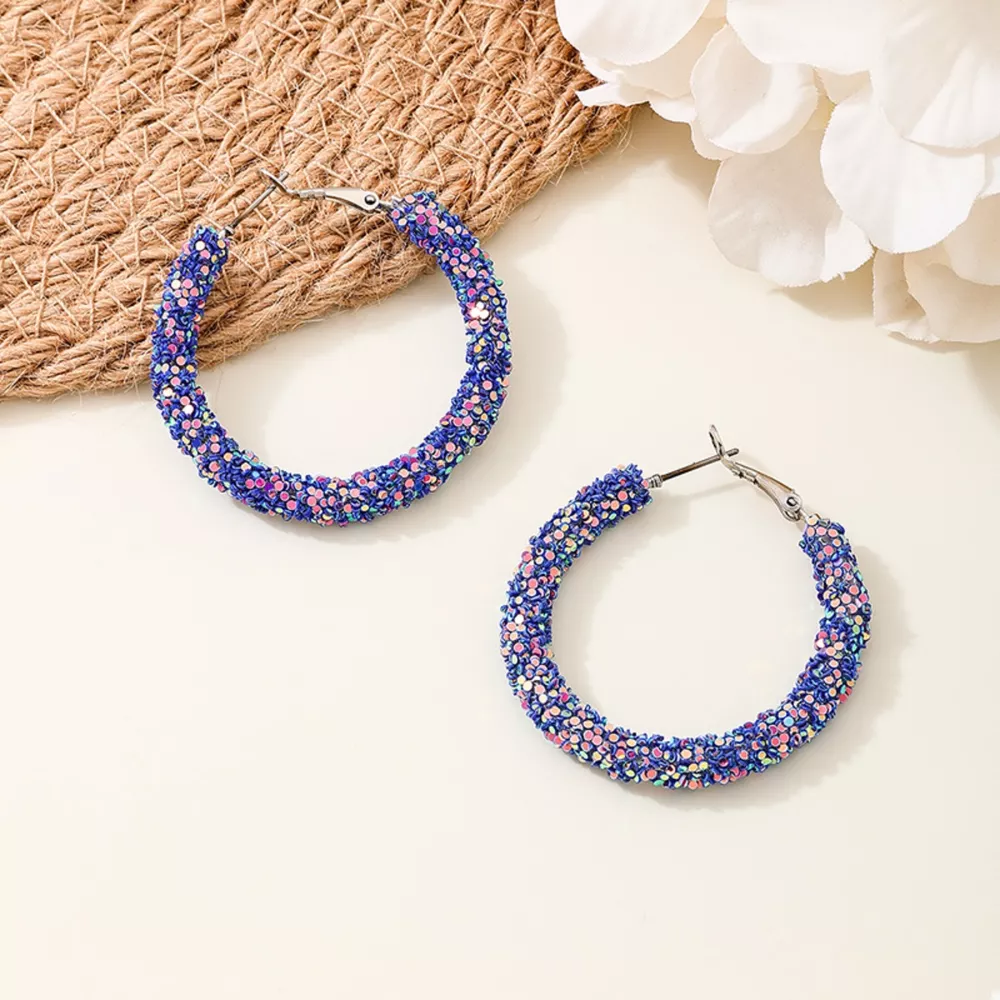 Sparkling Alloy Hoop Earrings, image 6
