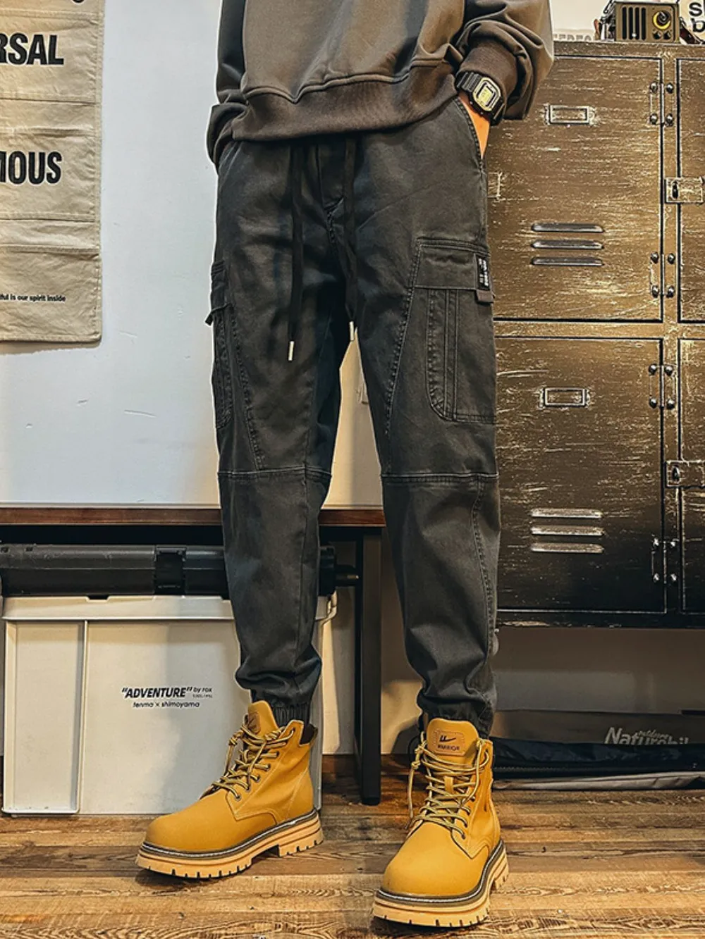 Men's Plus Size Drawstring Pants with Cargo Pockes, image 4