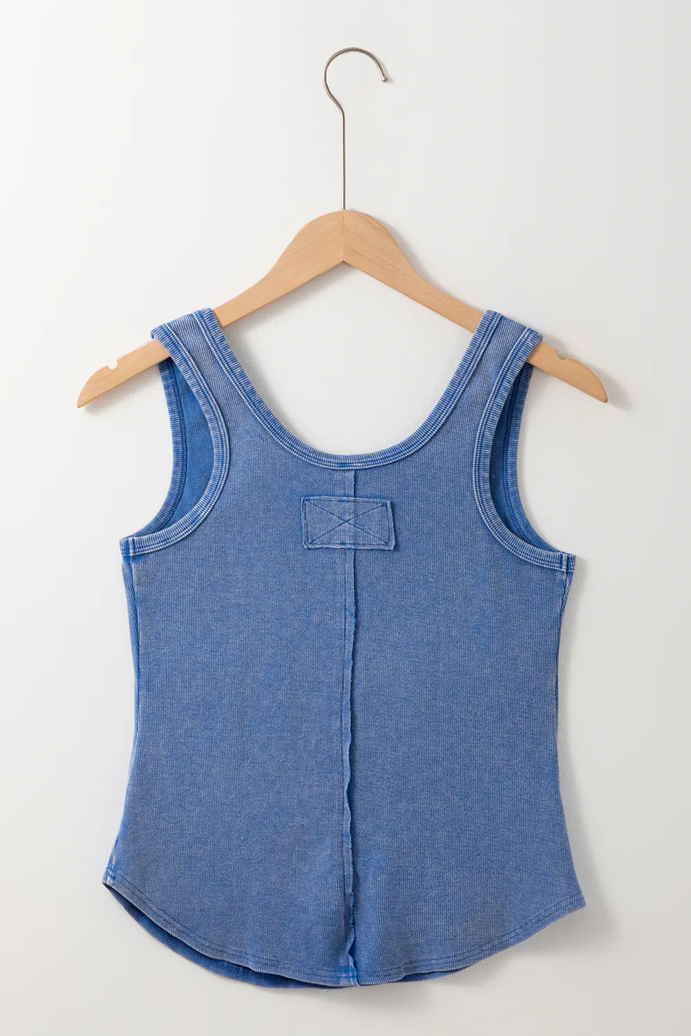Mineral Wash Ribbed Notch Neck Tank, image 2