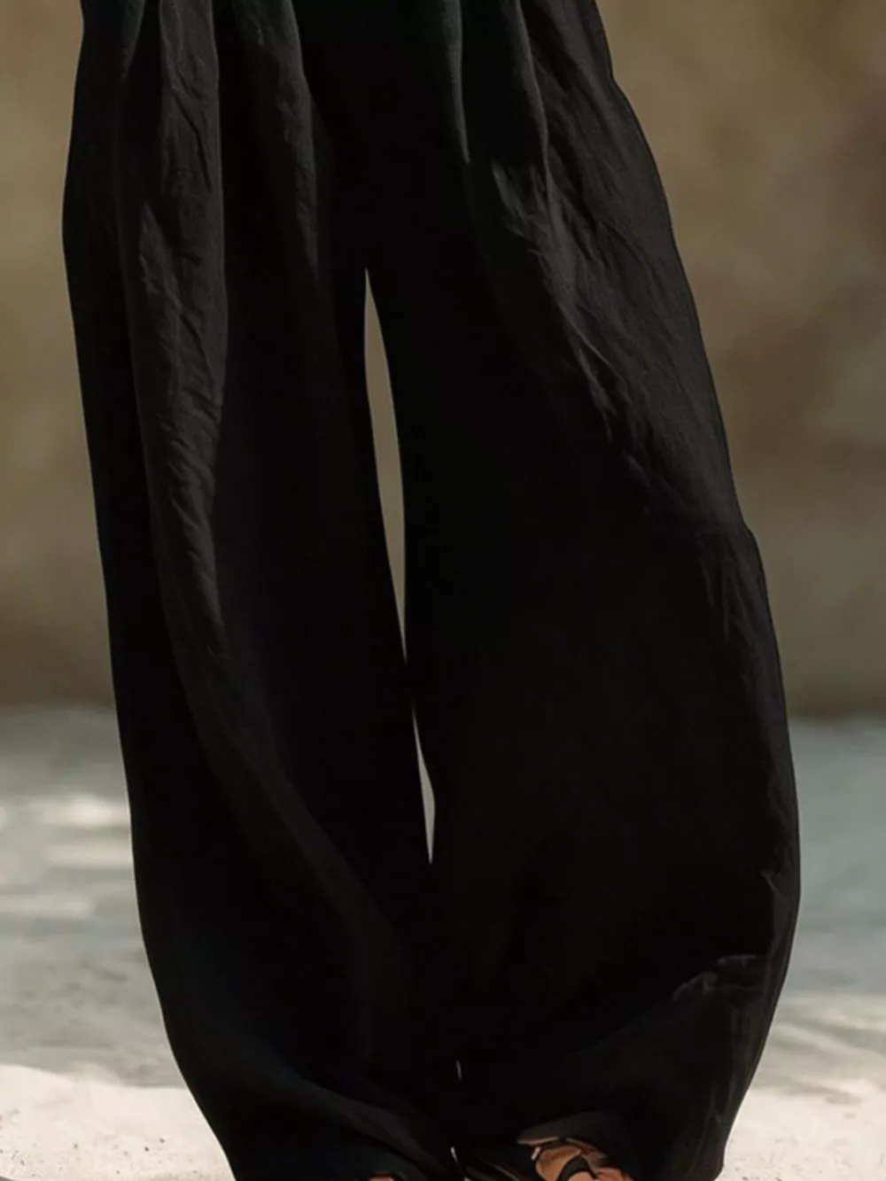 Full Size Elastic Waistband Wide Leg Pants Plus Size, image 9