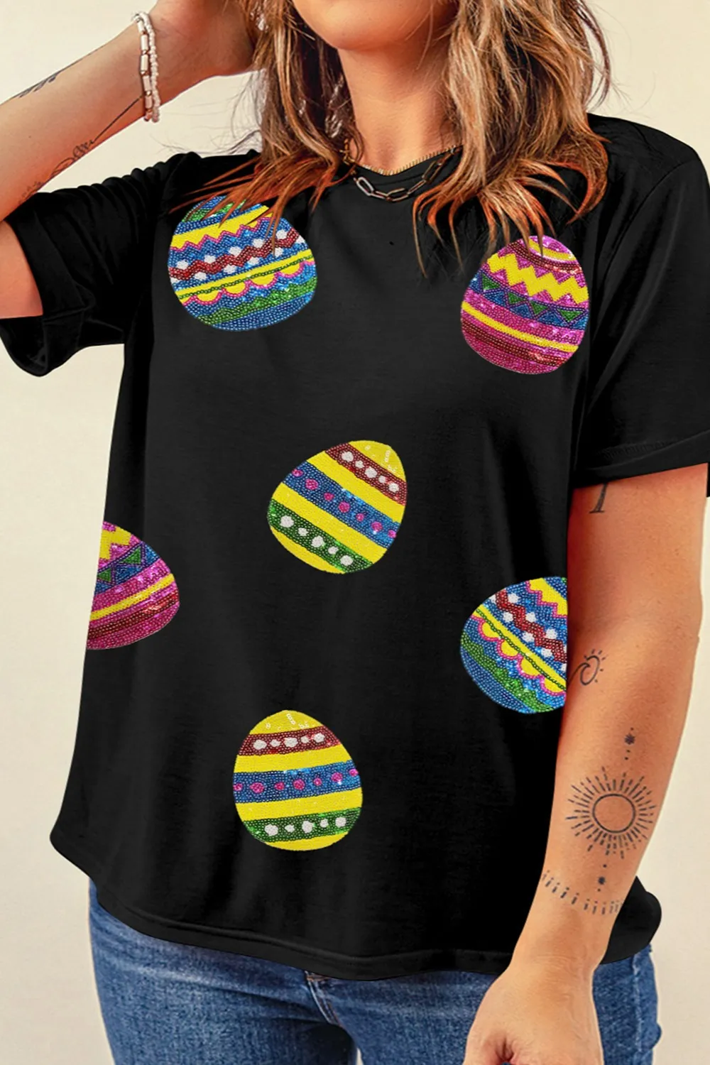 Plus Size Easter Round Neck Short Sleeve T-Shirt, image 2