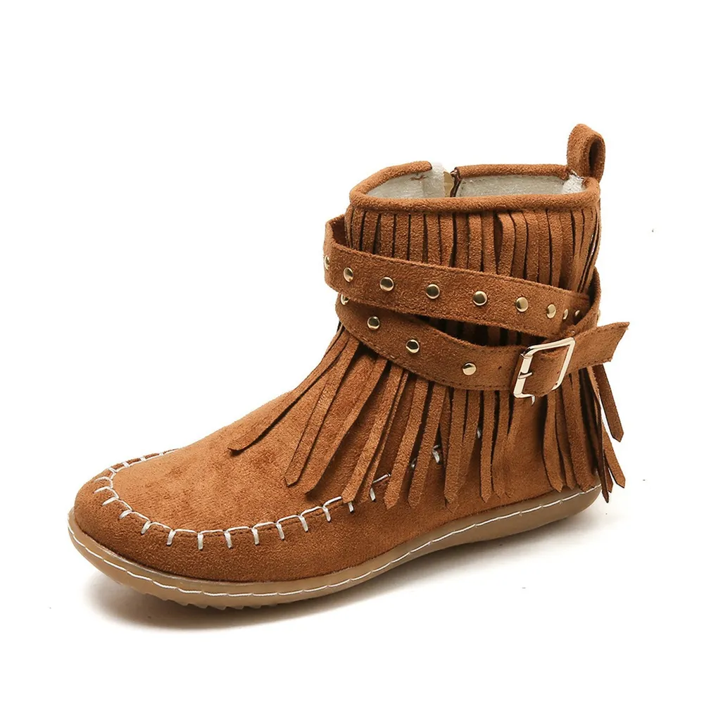 Fringe Studded Suede Flat Boots, image 11