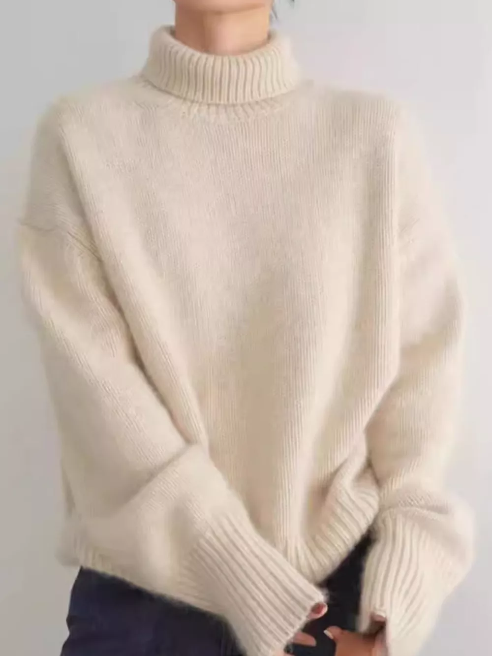 Turtleneck Dropped Shoulder Sweater, image 7