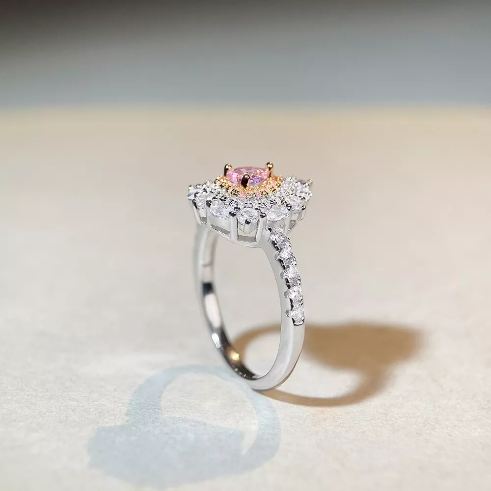 925 Sterling Silver Zircon Heart Ring, image 4