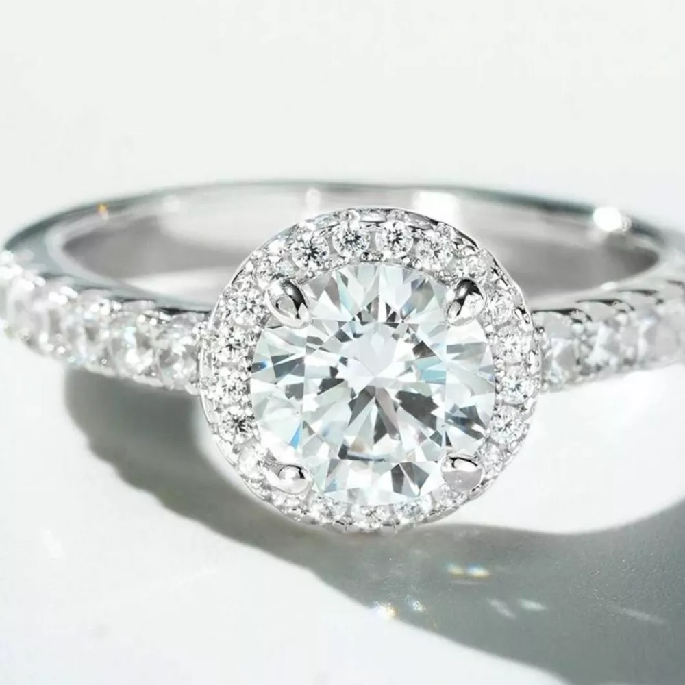 1 Carat 925 Sterling Silver Moissanite Ring, image 3