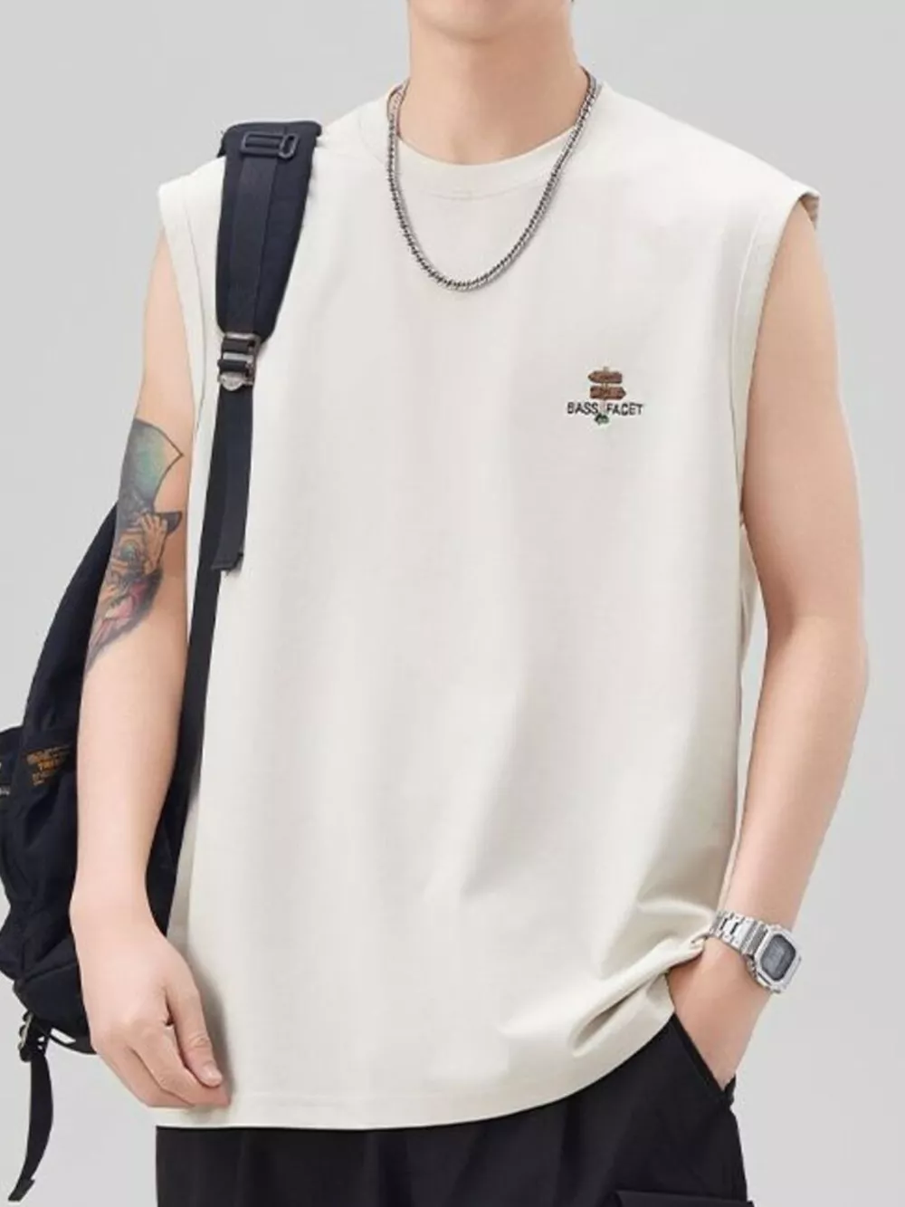 Men's Plus Size Round Neck Tank, image 2