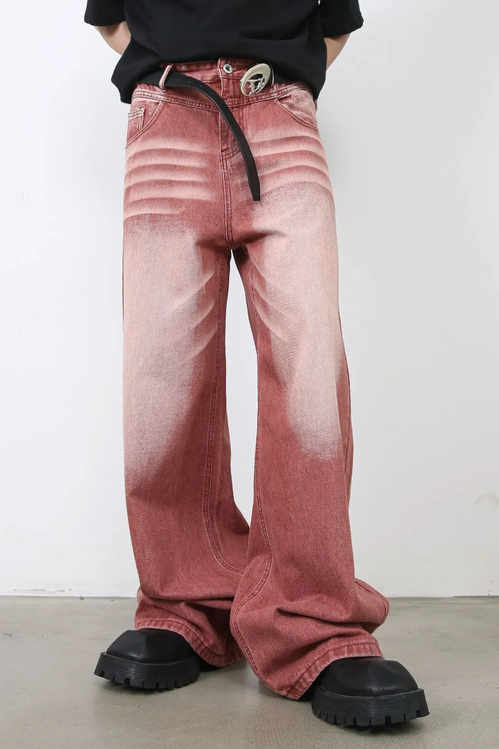 Men's Wide Leg Jeans with Pockets, image 2