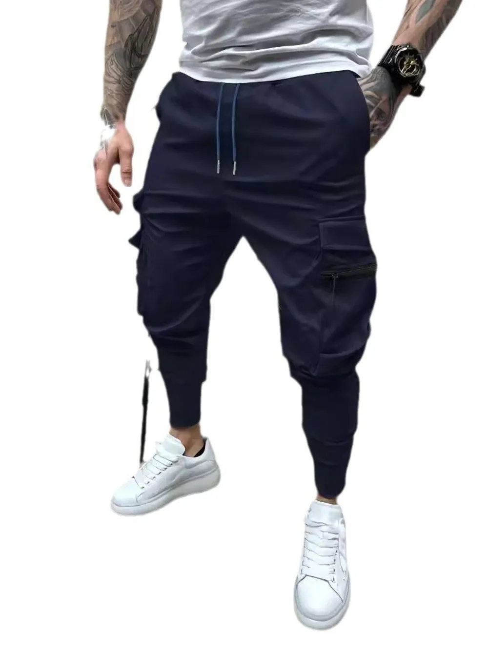 Men's Full Size Drawstring Pants with Pockets Plus Size, image 6