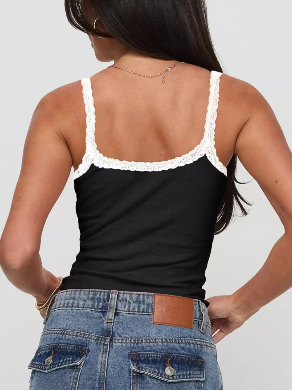 Lace Detail Contrast Trim Cami, image 8