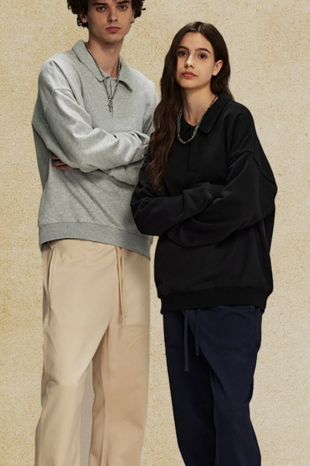 Men's Collared Neck Long Sleeve Polo, image 4