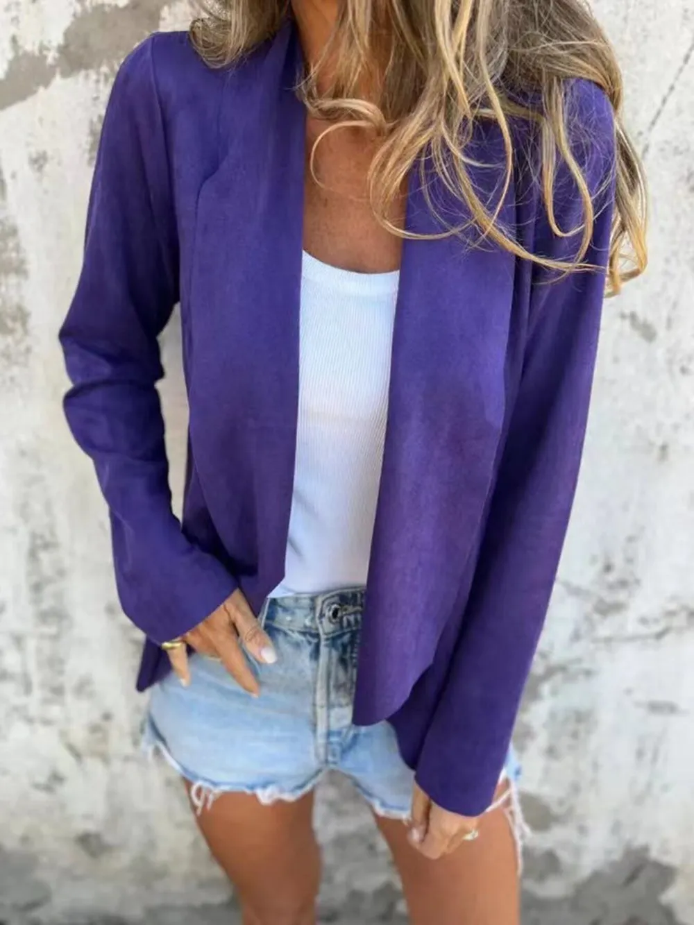 Full Size Open Front Casual Cardigan Plus Size, image 3