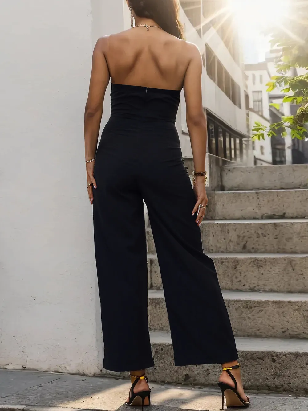 Tube Sleeveless Wide Leg Jumpsuit, image 2