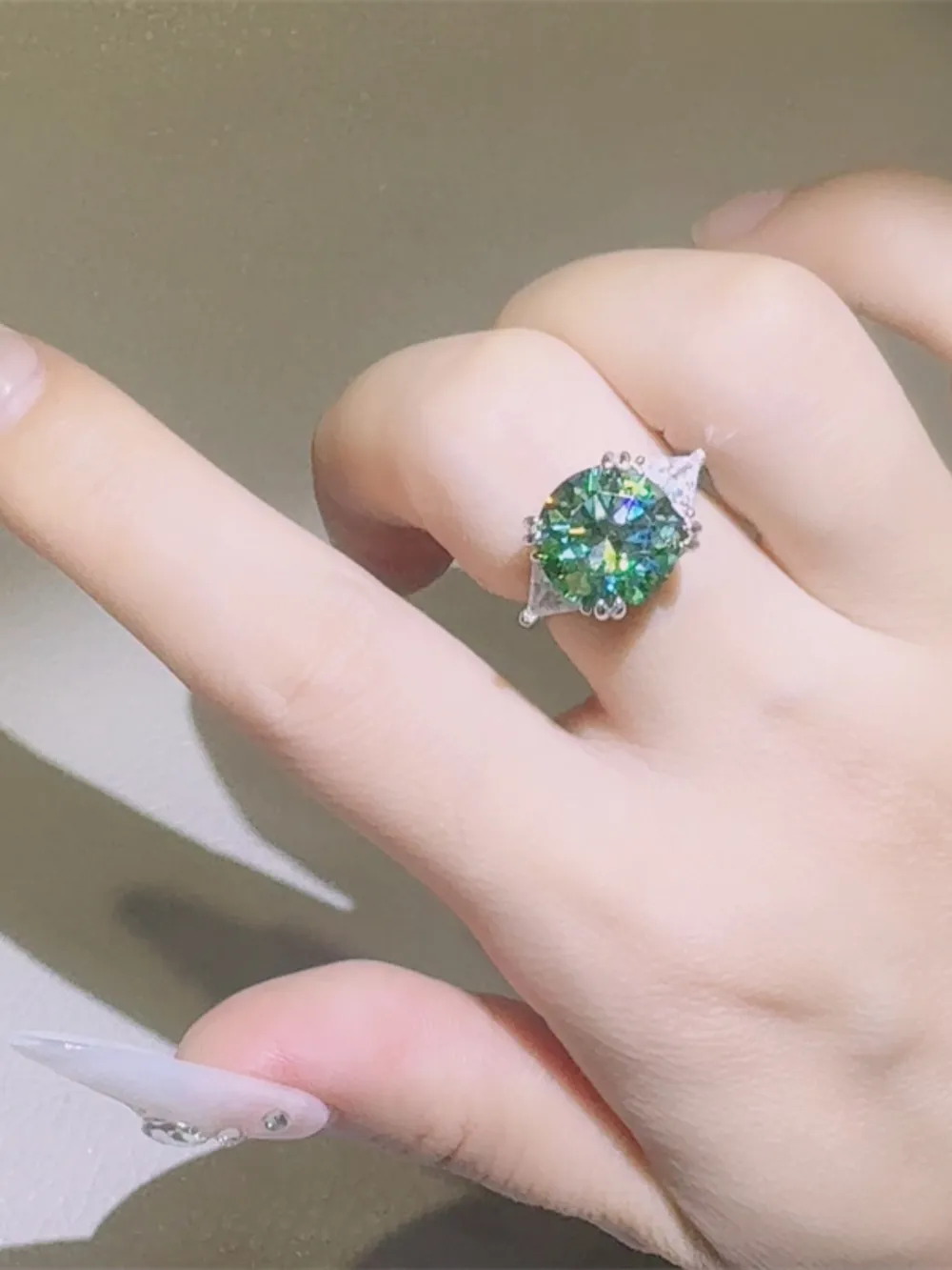 5 Carat Moissanite 925 Sterling Silver Ring, image 2