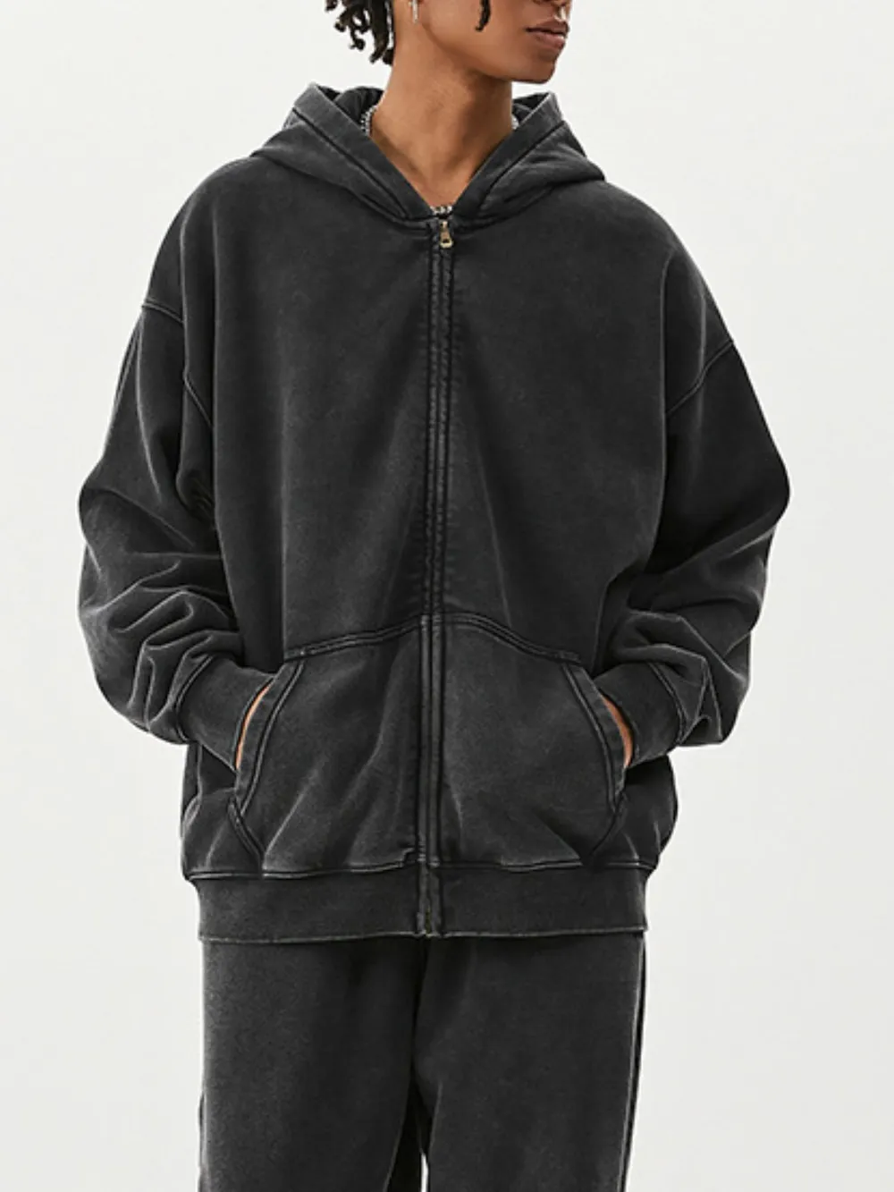 Men's Zip Up Long Sleeve Hoodie, image 3